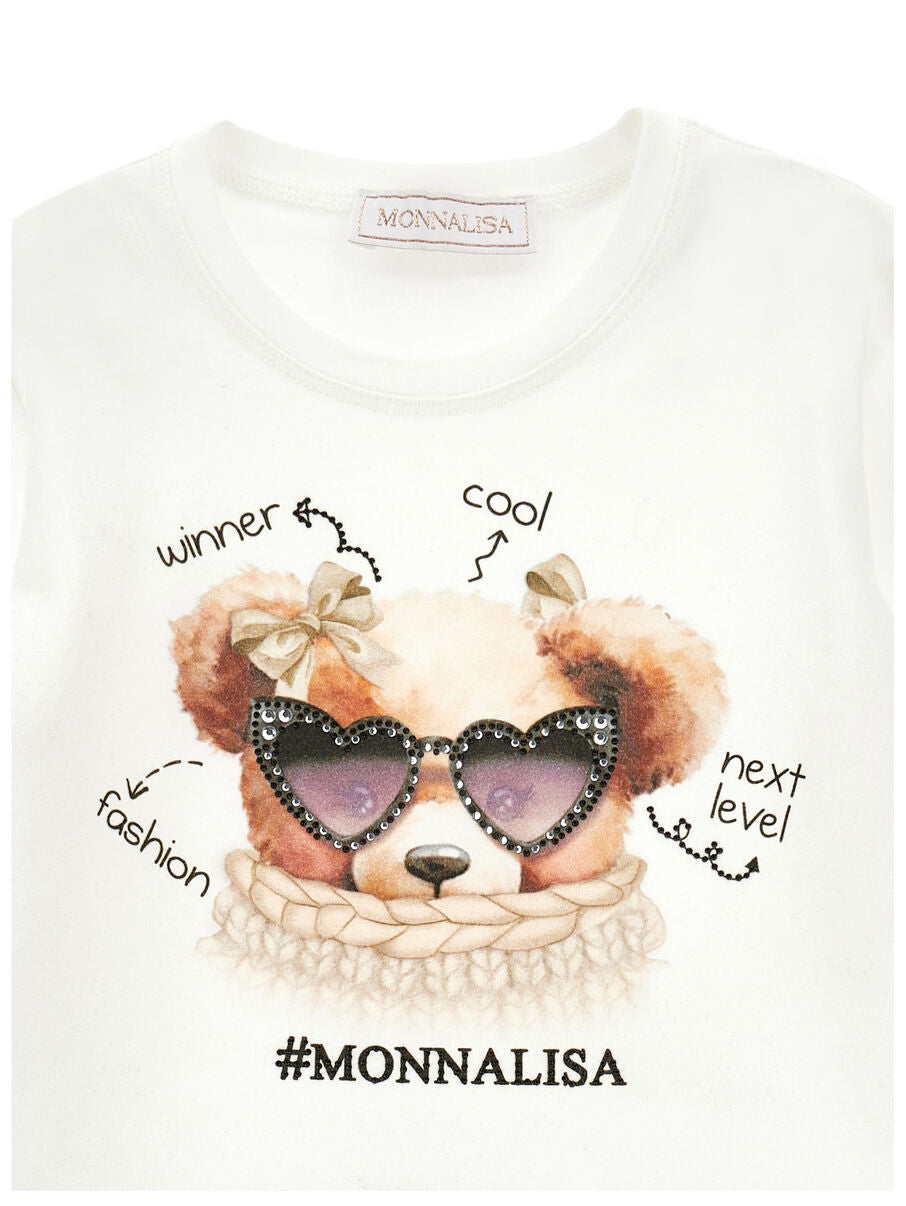 Monnalisa "Langarmshirt" mit Druck und Strass