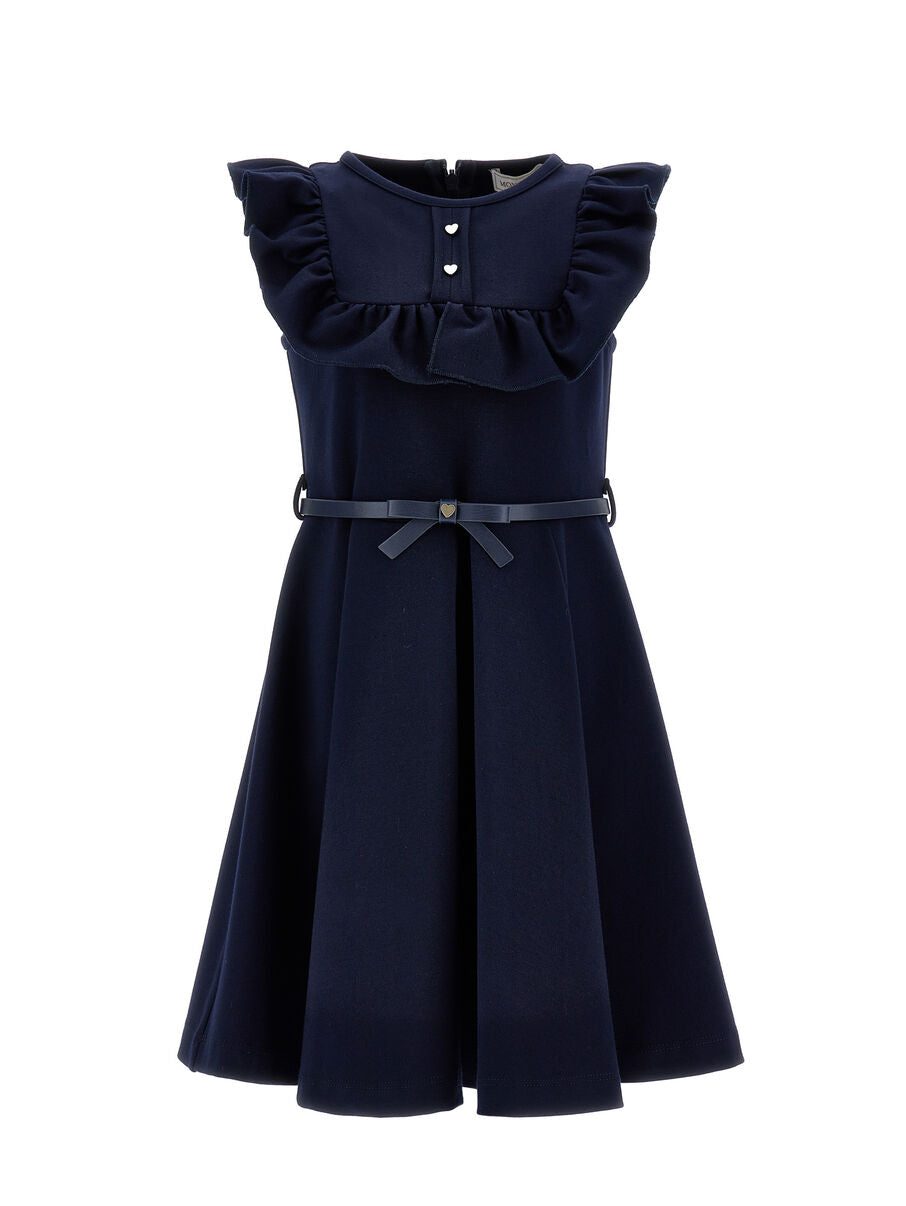 Monnalisa "Kleid" mit Rüsche und Schleife - Navy