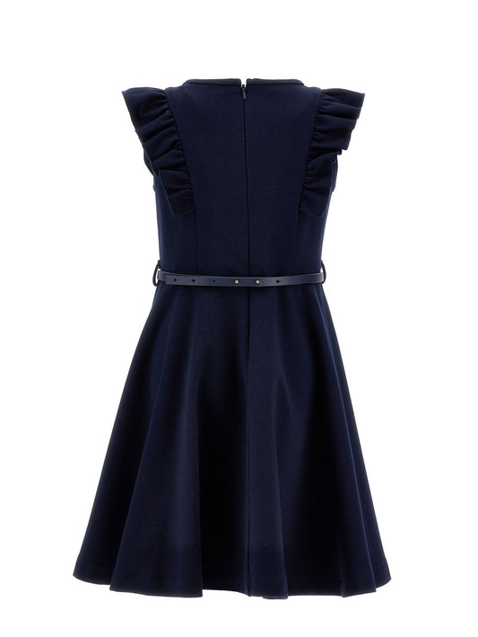 Monnalisa "Kleid" mit Rüsche und Schleife - Navy