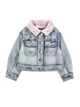 Bild in Galerie-Betrachter laden, Monnalisa "Jeansjacke mit Strass" Blau/Rosa
