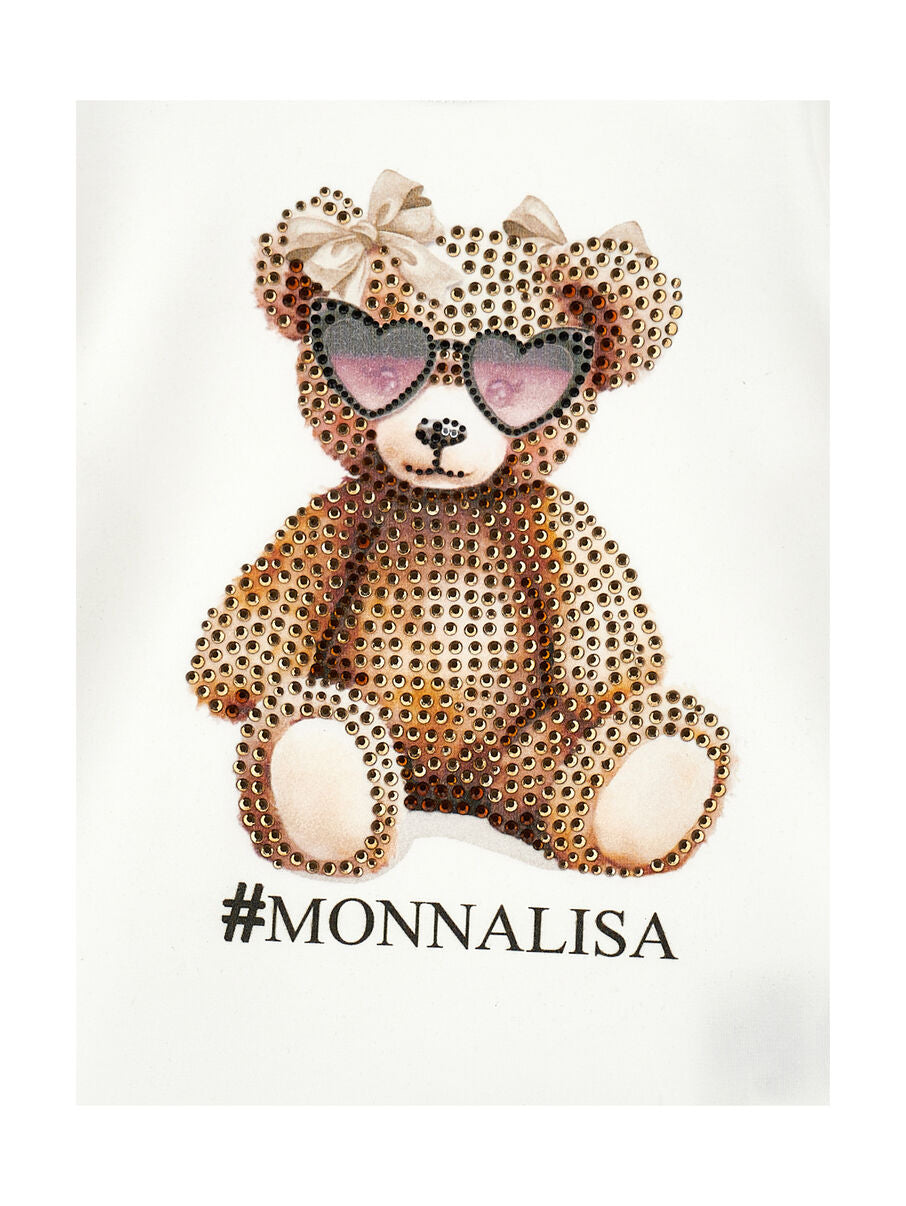 Monnalisa "Langarmshirt" mit Teddybär und Strass