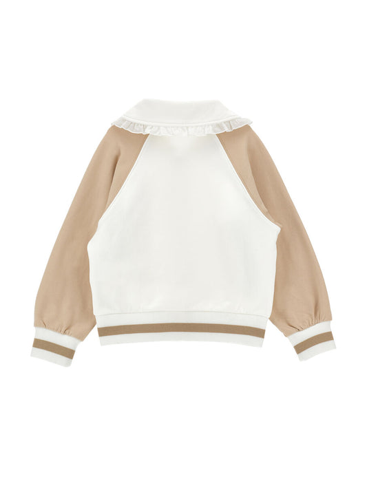 Monnalisa "Sweatjacke" mit Bärchen - Weiss/Beige
