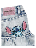 Bild in Galerie-Betrachter laden, Monnalisa "Jeans-Minirock mit Strass-Stitch-Print
