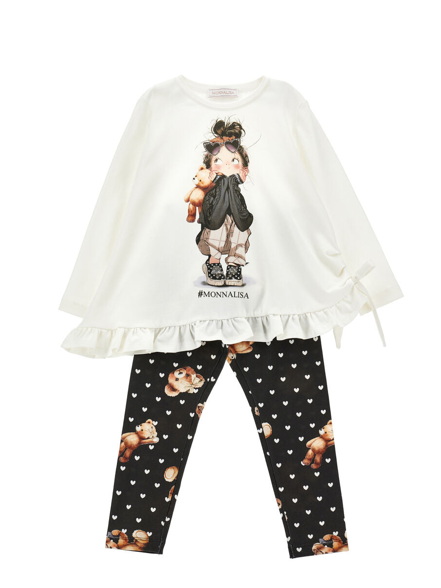 Monnalisa Set "Langarmshirt ausgestellt mit Leggings"