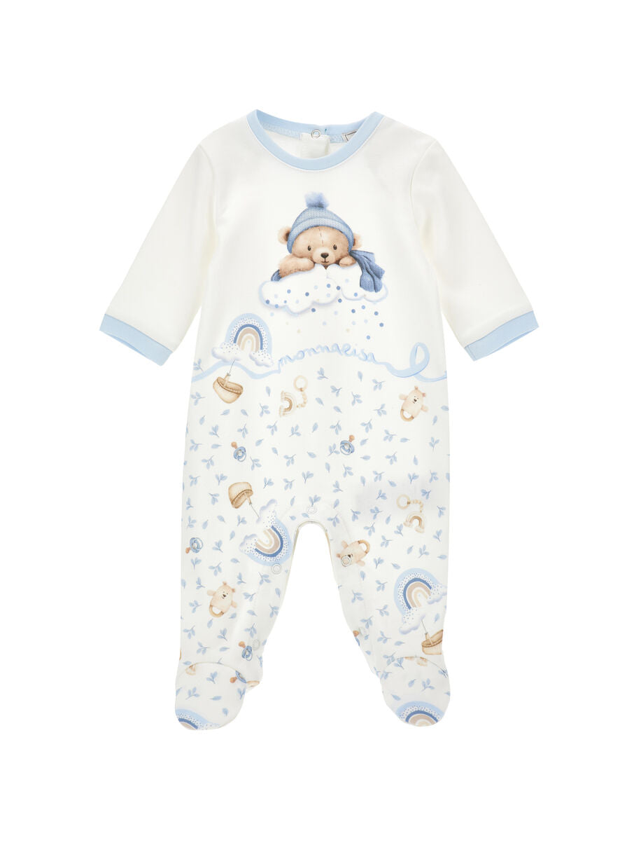 Monnalisa "Jungen Strampler & Decke" - Hellblau/Creme
