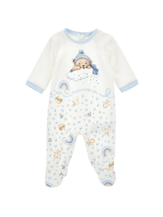 Monnalisa "Jungen Strampler & Decke" - Hellblau/Creme