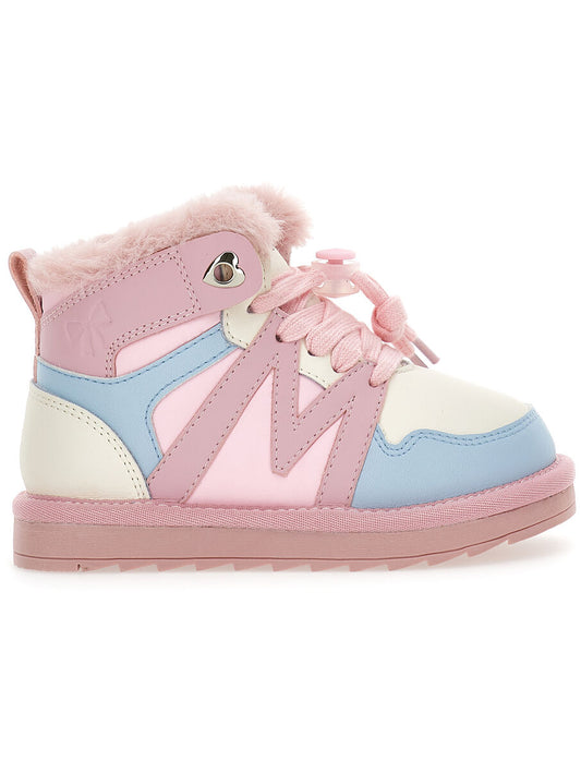 Monnalisa "Sneaker" mit Pelz - Blau/Rosa