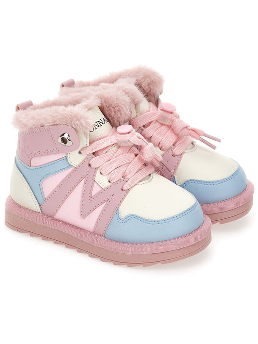 Monnalisa "Sneaker" mit Pelz - Blau/Rosa