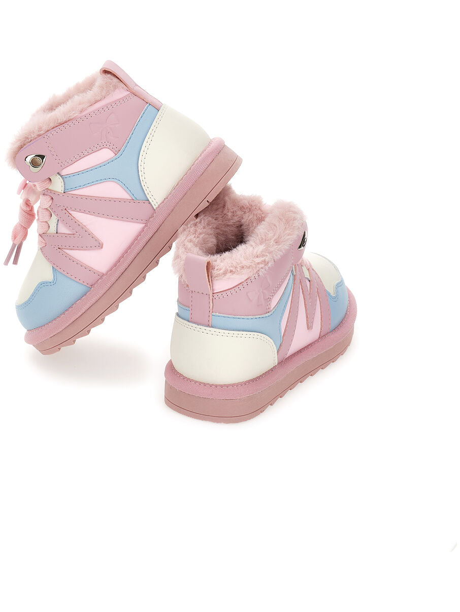 Monnalisa "Sneaker" mit Pelz - Blau/Rosa