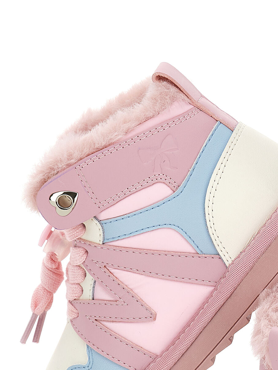 Monnalisa "Sneaker" mit Pelz - Blau/Rosa
