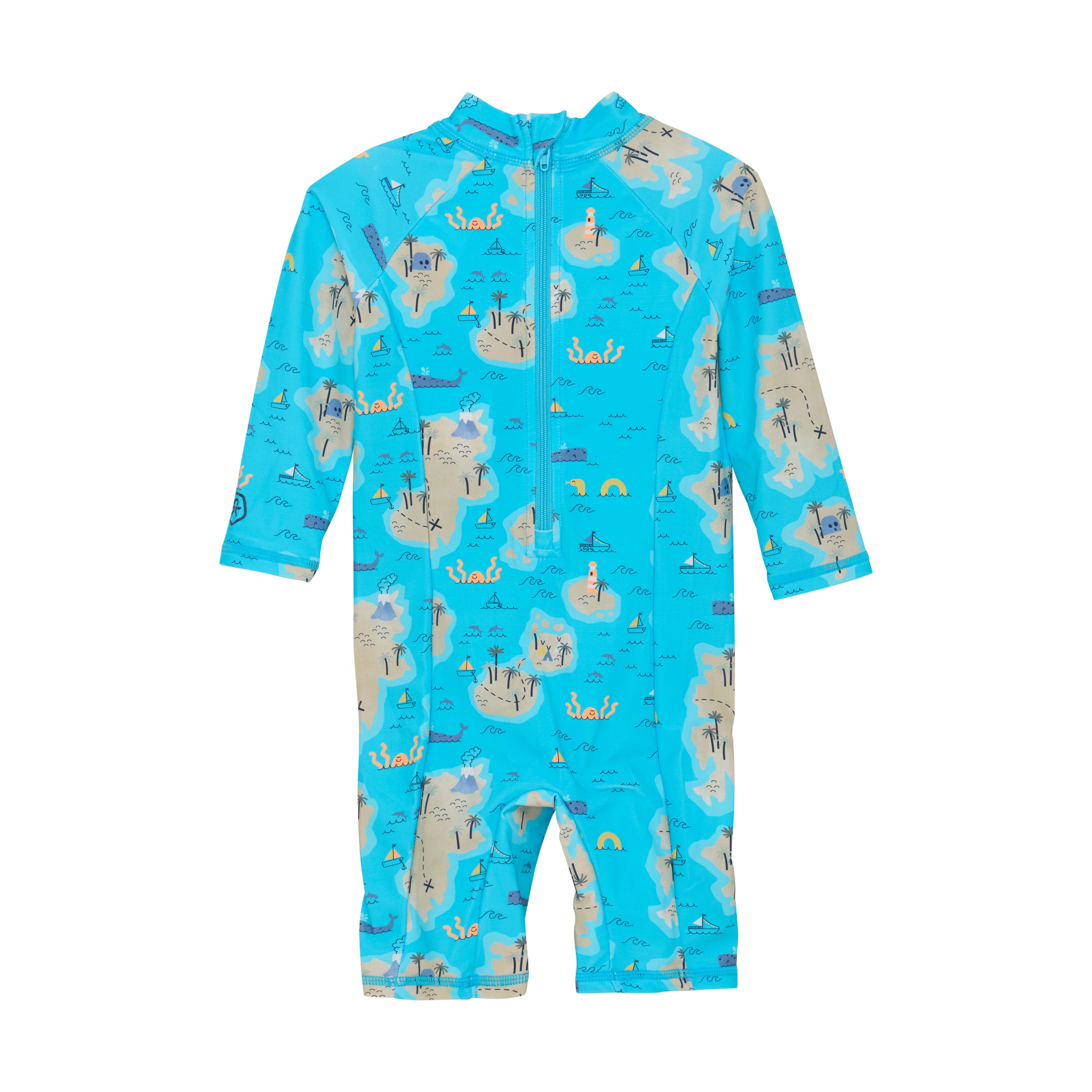 Color Kids "UV Baby Overall" Weltkarte - River Blue