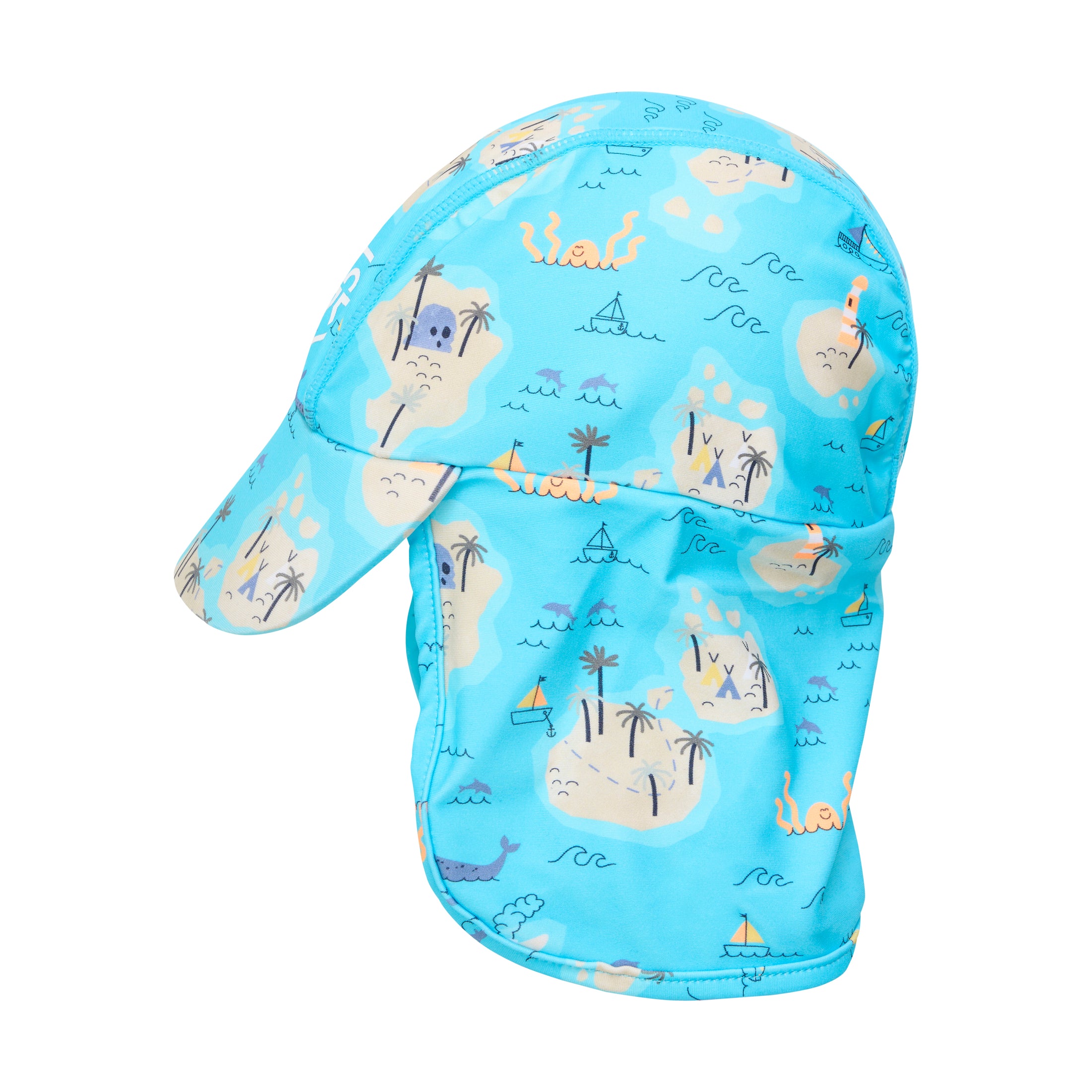 Color Kids UV Mütze mit Nackenschutz - blau