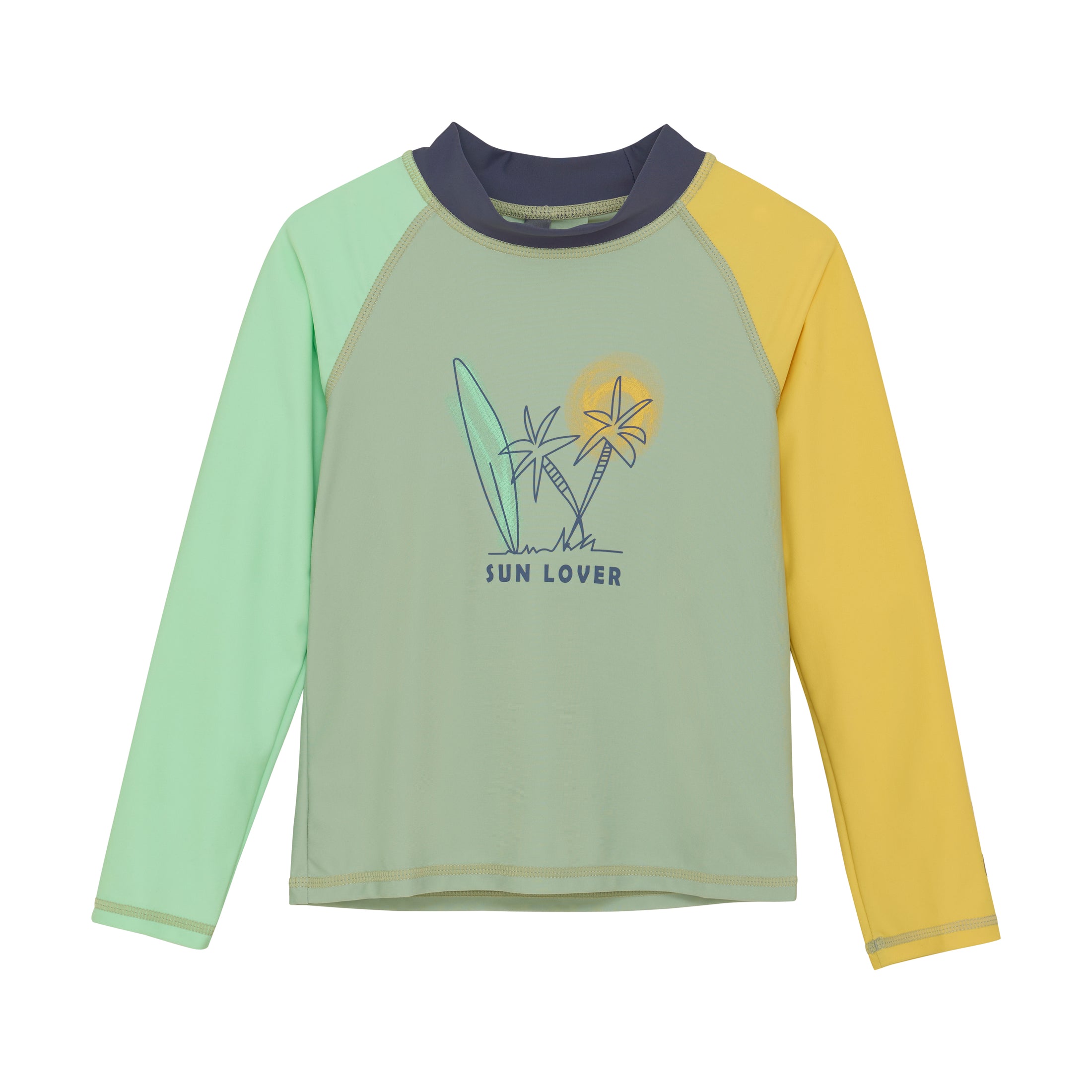 Color Kids "UV T-Shirt" langarm mit Druck - Iceberg Green