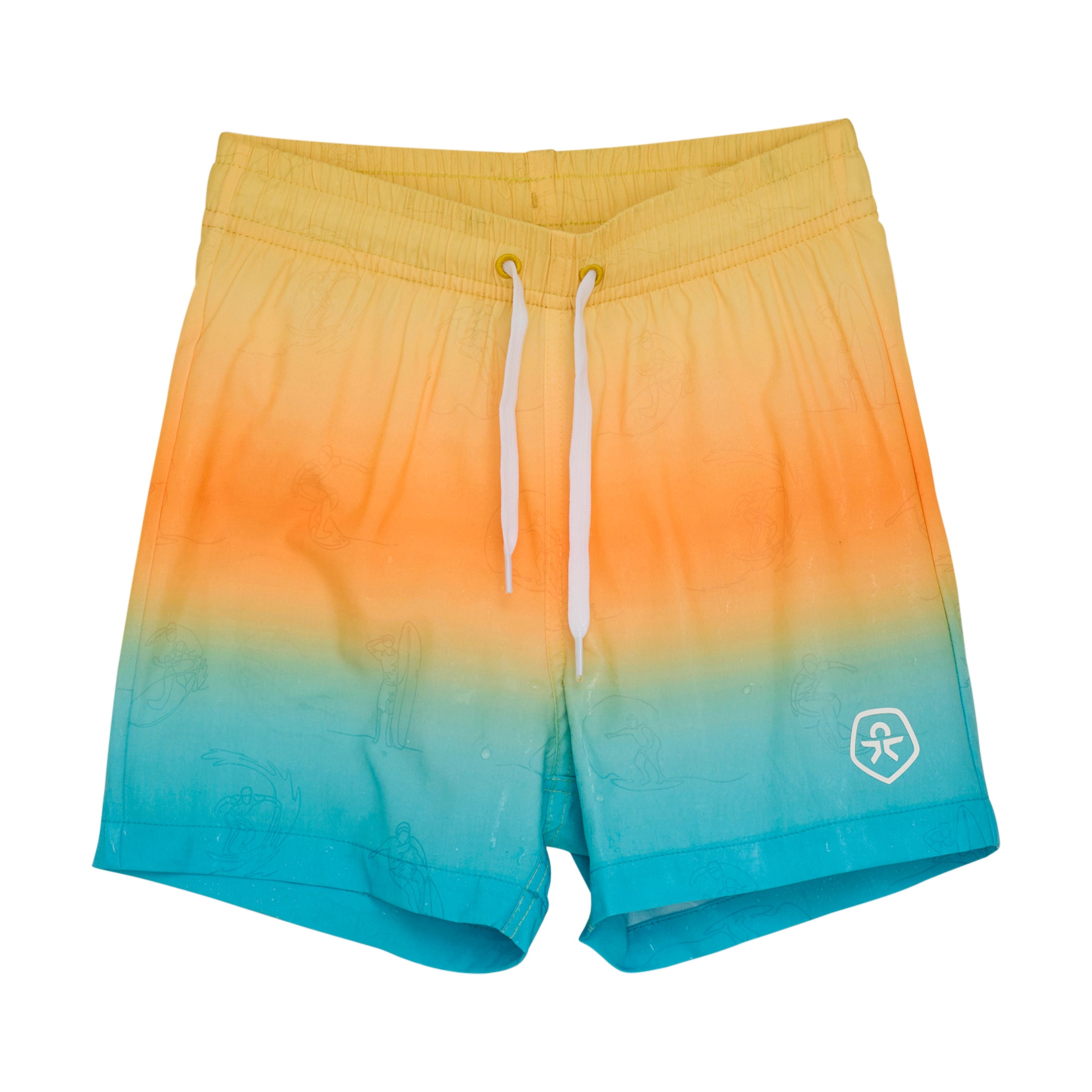 Color Kids "Schwimm Shorts" mit Musterung bei Wasserkontakt - River Blue Magic