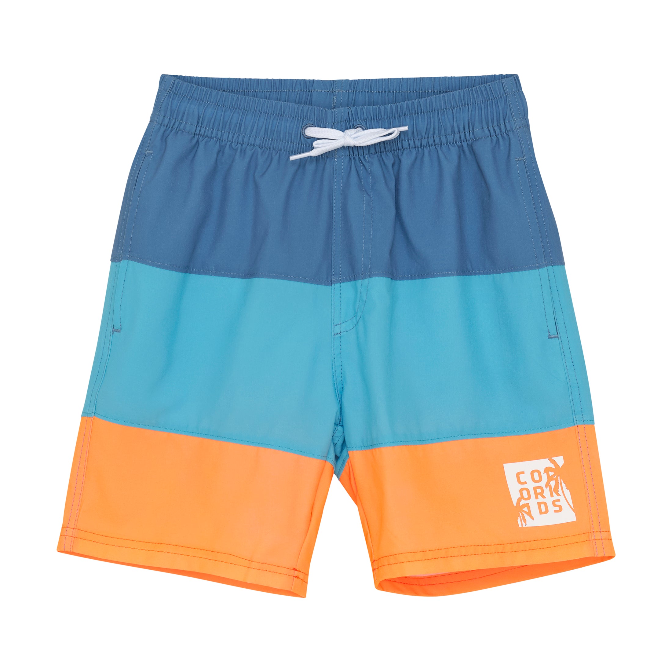 Color Kids "Schwimm Shorts lang" Blockstreifen - River Blue