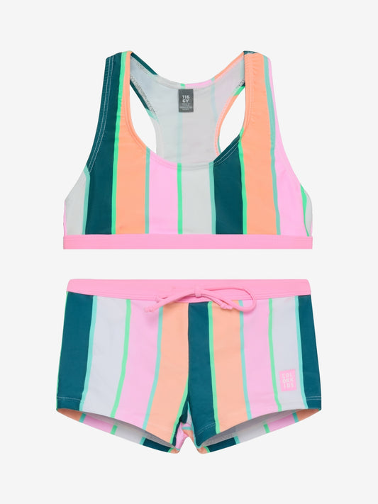 Color Kids Bikini, gestreift - Begonia Pink