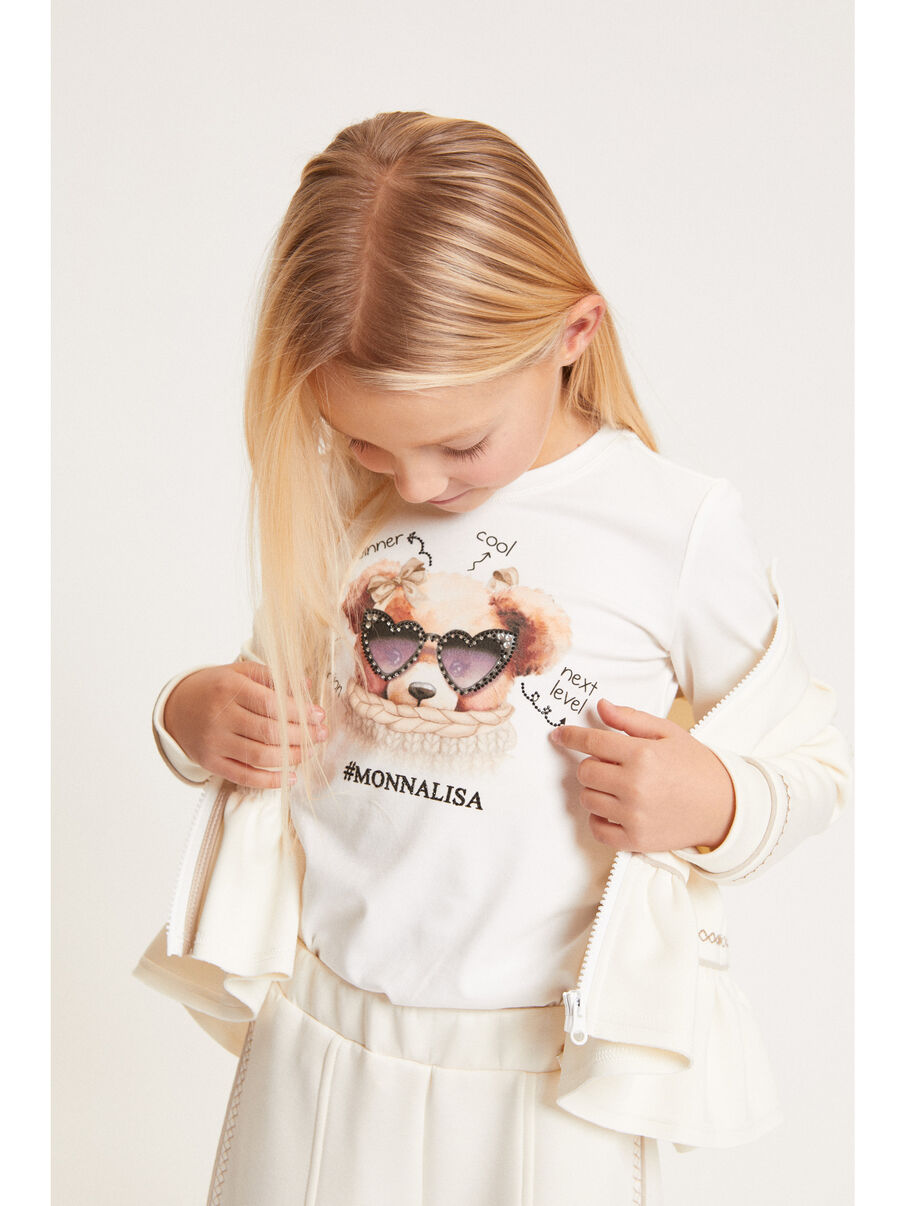 Monnalisa "Langarmshirt" mit Druck und Strass