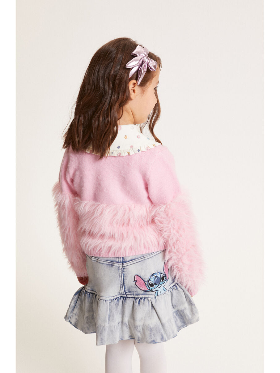 Monnalisa "Jeans-Minirock mit Strass-Stitch-Print