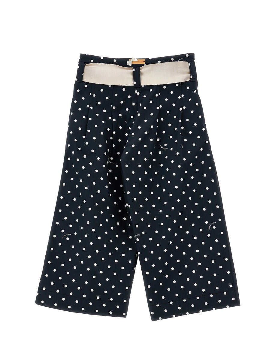 Monnalisa gepunktete Hose - schwarz
