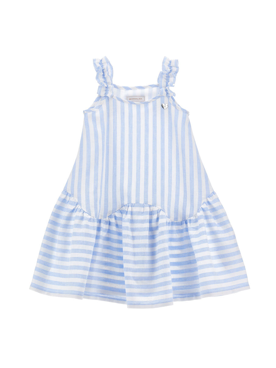 Monnalisa Kleid, gestreift - Hellblau