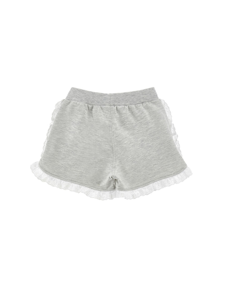 Monnalisa Shorts mit Sangallo-Rüschen - Grau