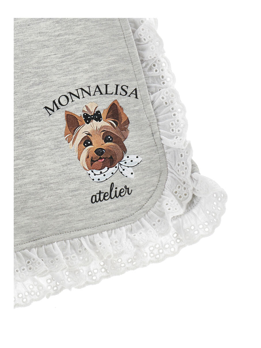Monnalisa Shorts mit Sangallo-Rüschen - Grau