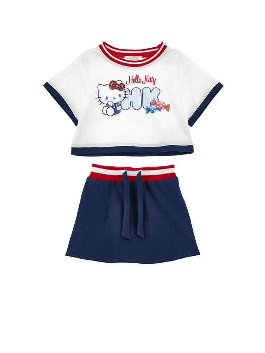 Monnalisa Hello Kitty Oberteil- und Rock-Set