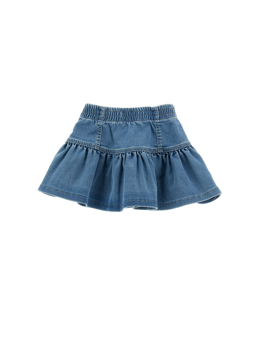 Monnalisa Jeansrock mit Schriftzug und Erdbeere