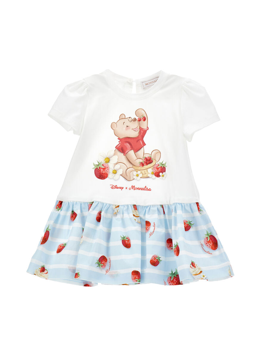 Monnalisa Winnie Puuh Erdbeerkleid - Blau