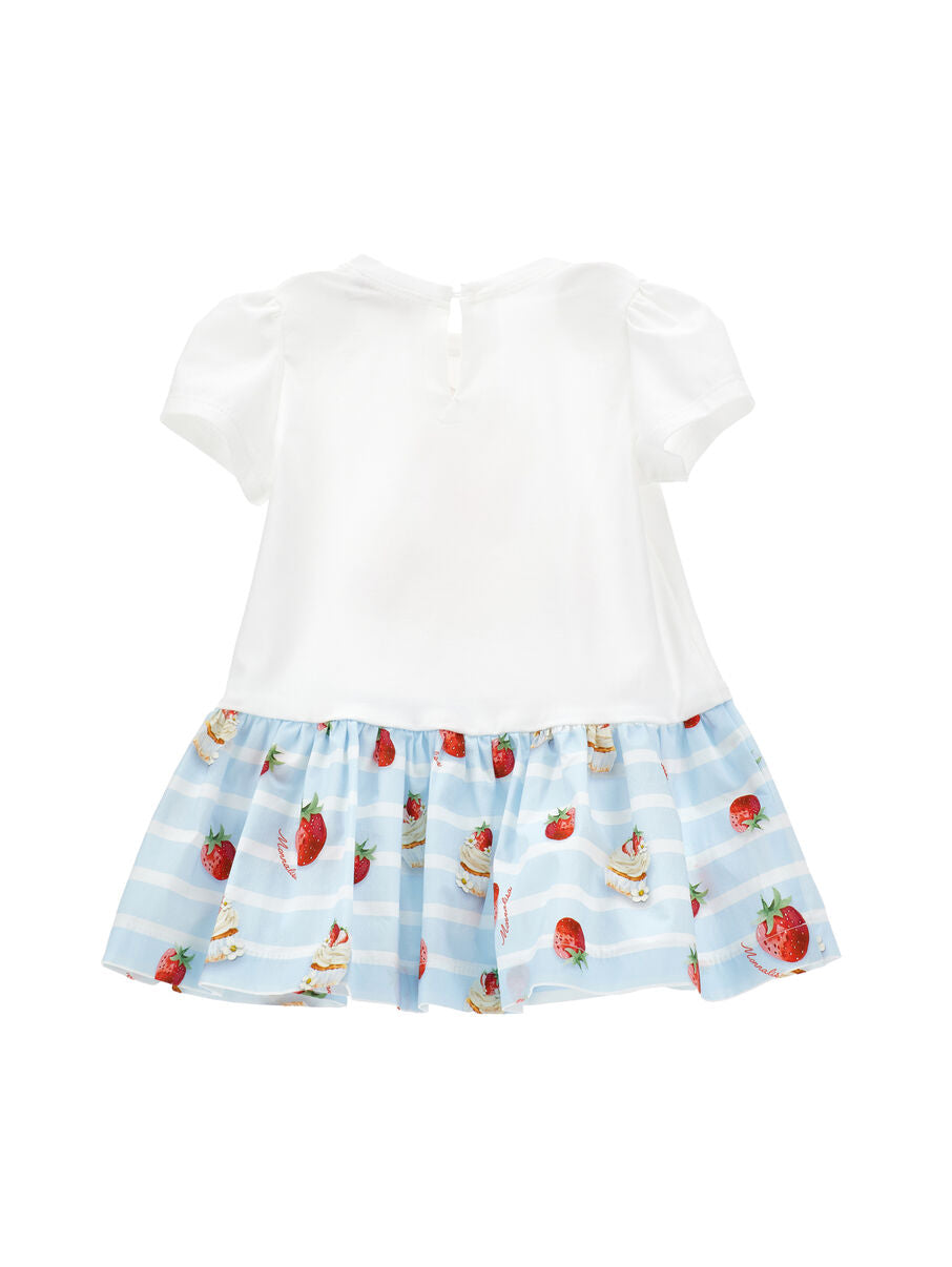 Monnalisa Winnie Puuh Erdbeerkleid - Blau