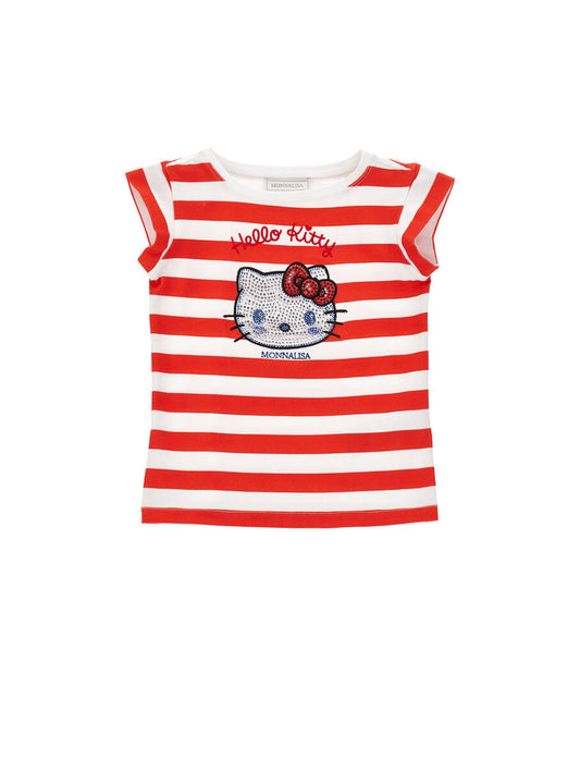 Monnalisa Hello Kitty gestreiftes T-Shirt
