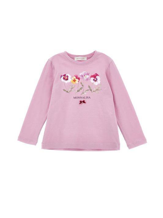 Monnalisa Blumenschleifen-T-Shirt