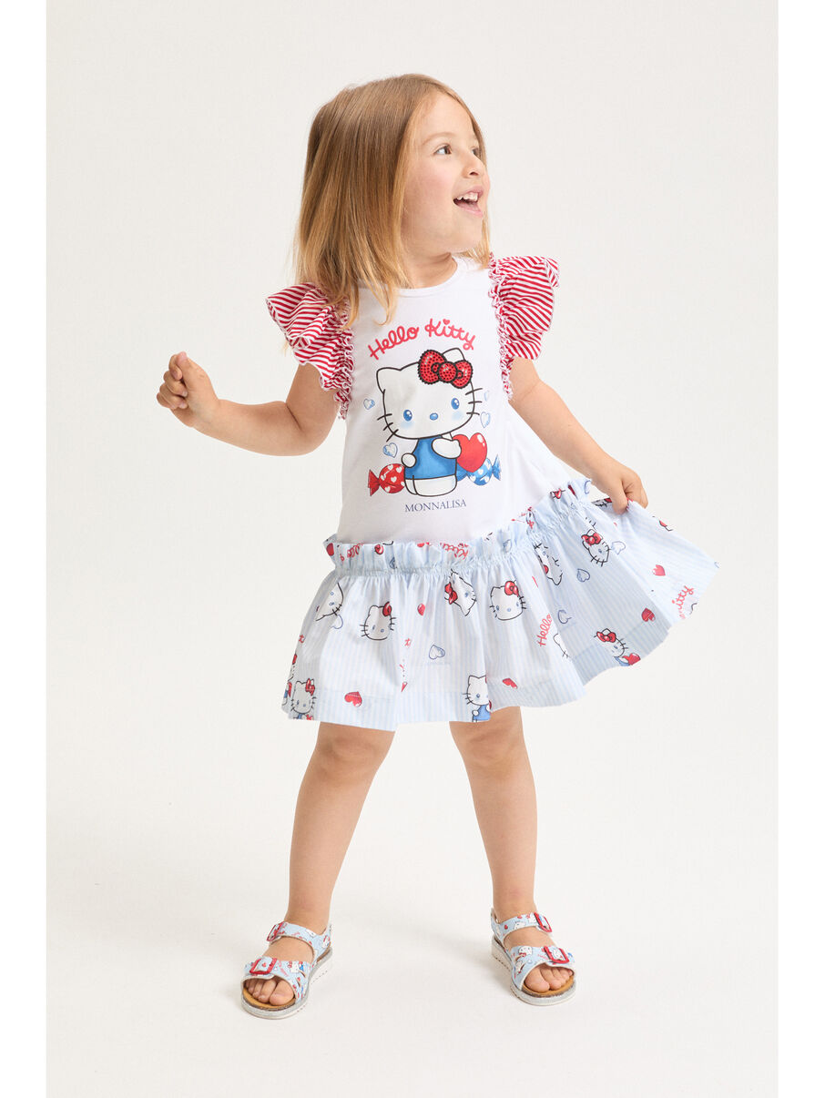 Monnalisa Kleid mit Rüsche - Hello Kitty