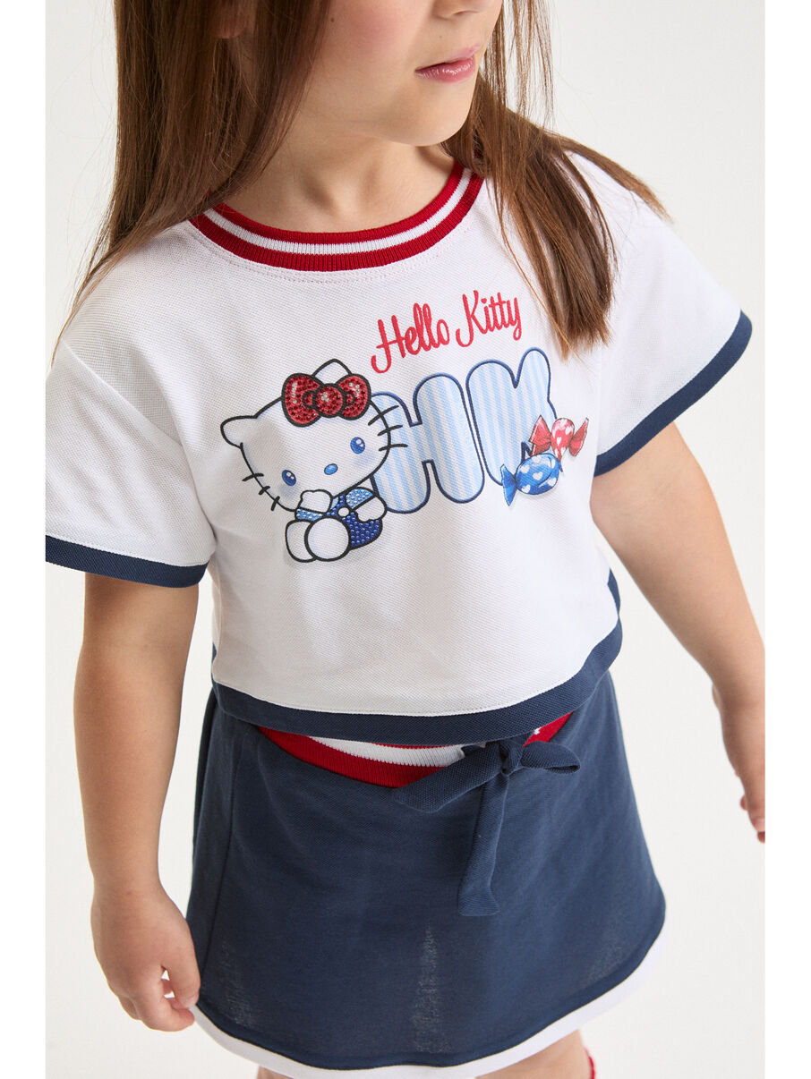 Monnalisa Hello Kitty Oberteil- und Rock-Set