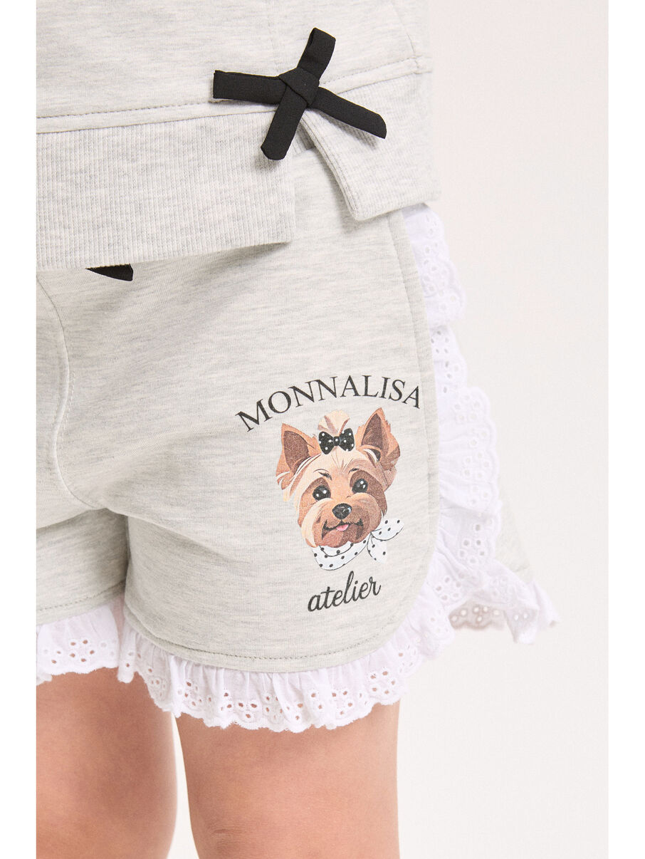 Monnalisa Shorts mit Sangallo-Rüschen - Grau