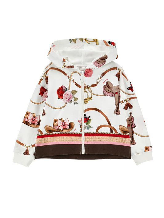 Monnalisa Sweatjacke mit Reitsportmotiv