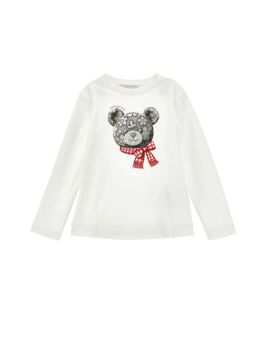 Monnalisa Pailletten-Teddybär-T-Shirt