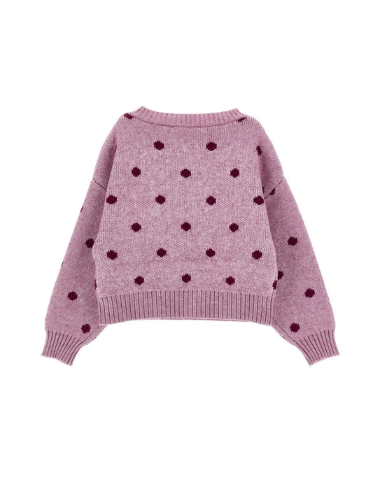 Monnalisa Jacquard-Pullover mit Blumenmuster