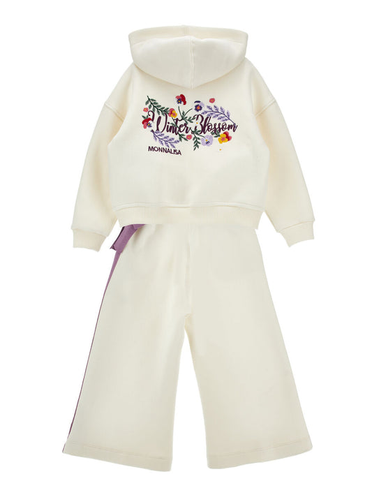 Monnalisa Winter Blossom Sweatjacke und Jogginghose