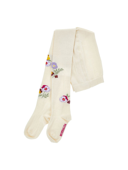 Monnalisa Strumpfhose mit Blumenstickerei