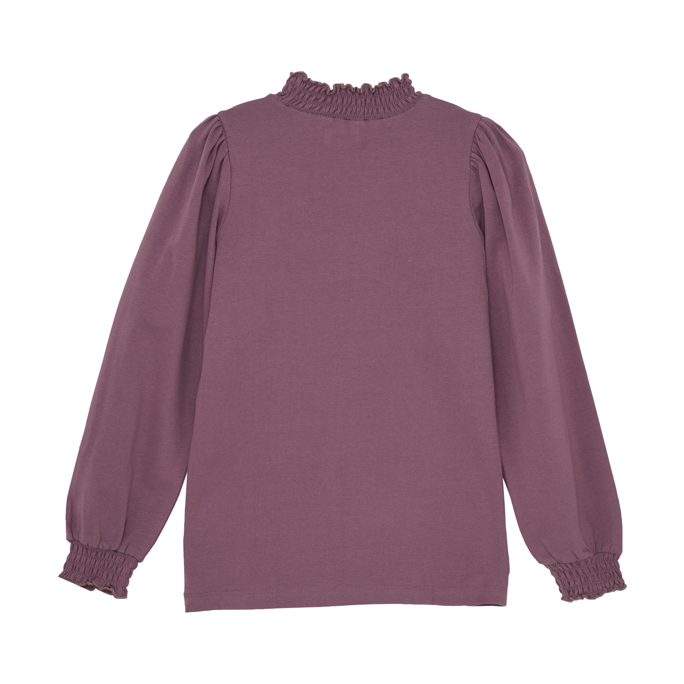 Creamie Langarmshirt mit gerafftem Stehkragen