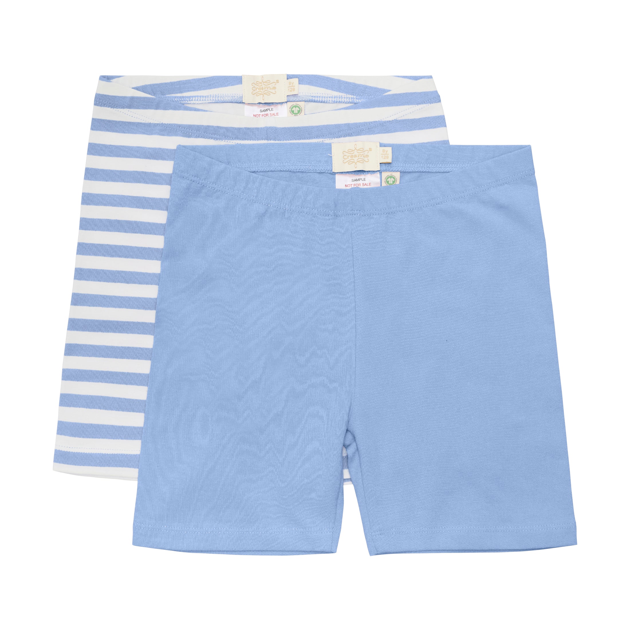 Creamie "Radler Leggings" Doppelpack - uni & gestreift - Forever Blue