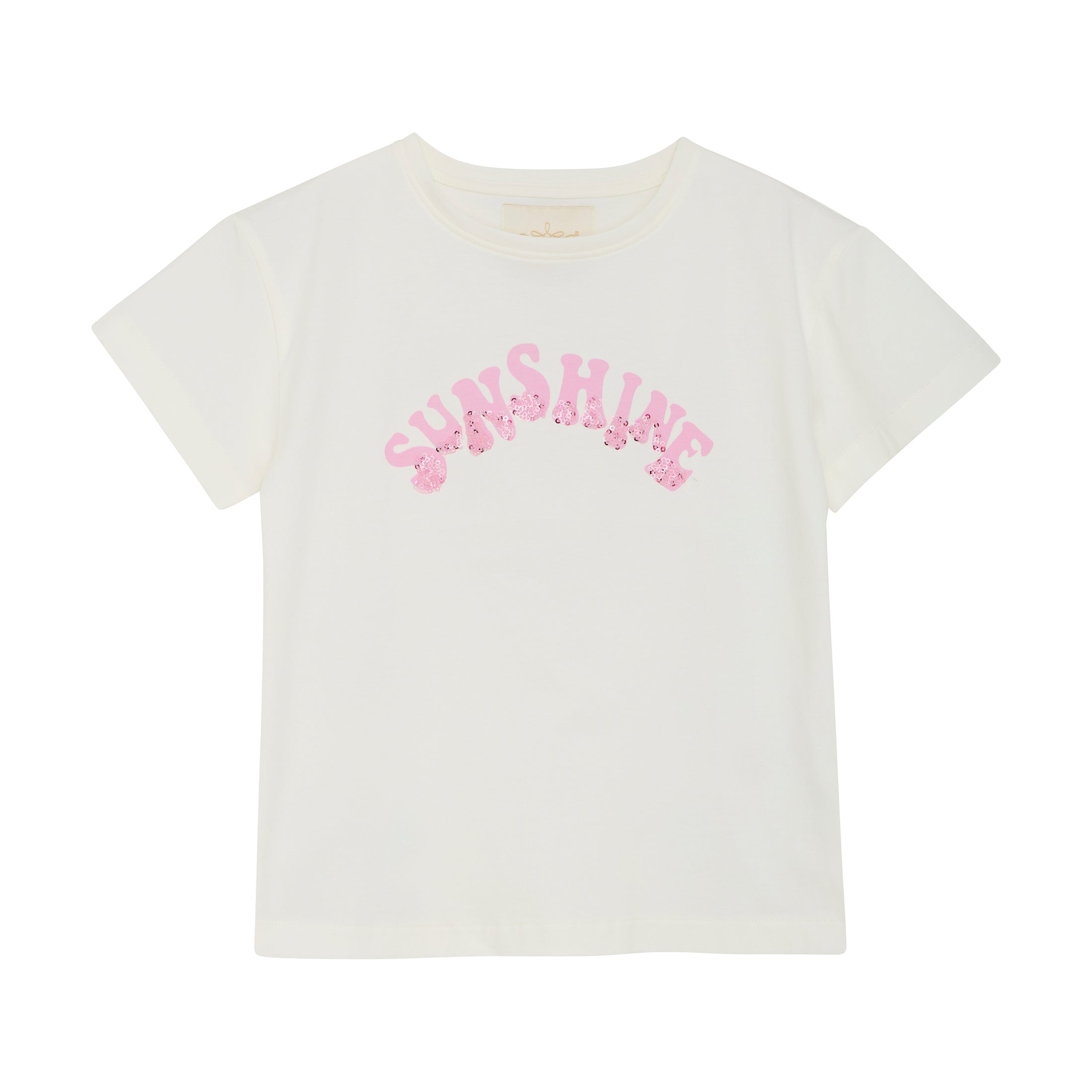 Creamie "T-Shirt" mit Sunshine Druck und Pailletten - Cloud