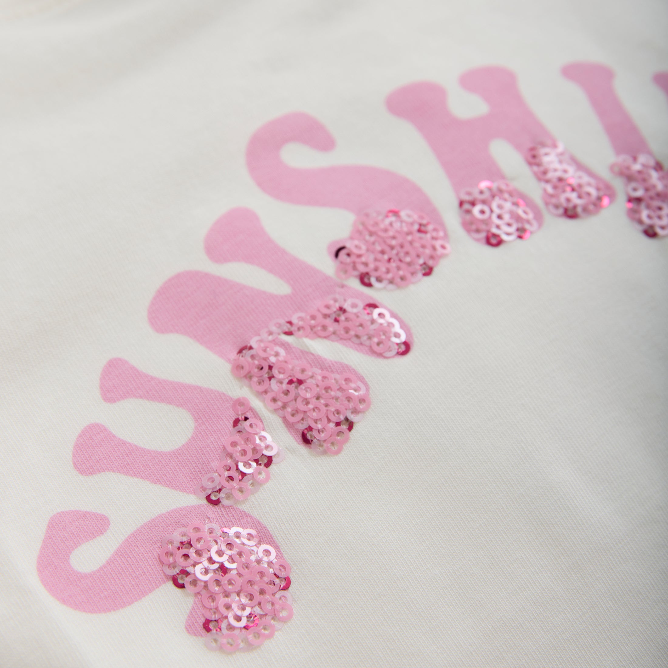Creamie "T-Shirt" mit Sunshine Druck und Pailletten - Cloud