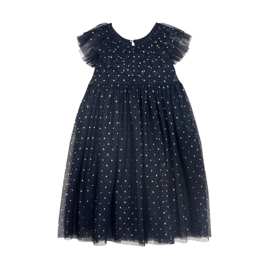 Creamie "Kleid Mesh aus Tüll und mit Herzchen" - Black Iris