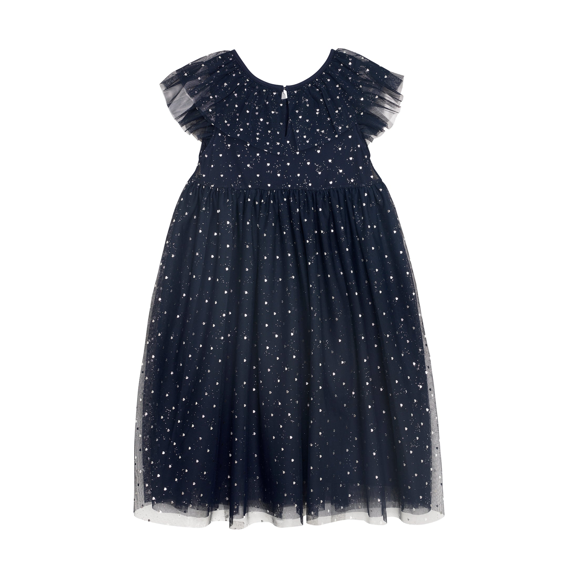 Creamie "Kleid Mesh aus Tüll und mit Herzchen" - Black Iris