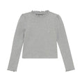 Bild in Galerie-Betrachter laden, Creamie "T-Shirt langarm Rib mit Glitzer-Steinchen" - Light Grey Melange

