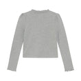 Bild in Galerie-Betrachter laden, Creamie "T-Shirt langarm Rib mit Glitzer-Steinchen" - Light Grey Melange

