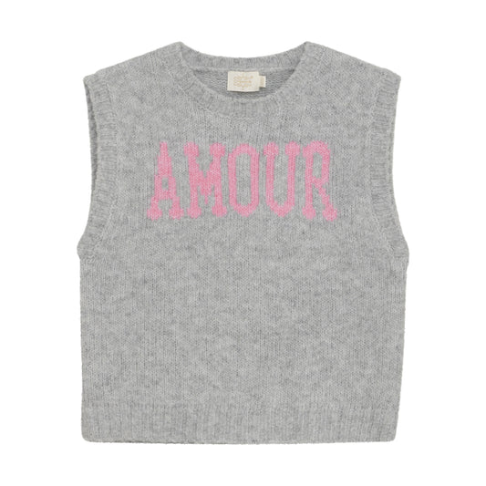 Creamie "Pullunder mit Amour Druck" - Light Grey Melange