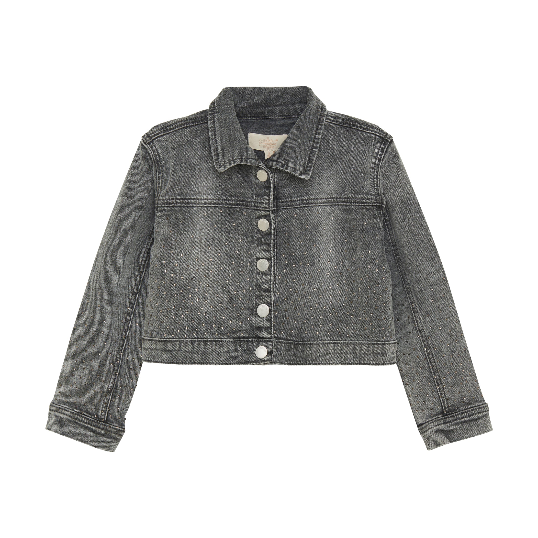 Creamie "Jeansjacke mit Steinchen" - Light Grey Denim